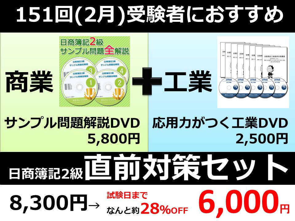 日商簿記2級サンプルと応用力がつく工業